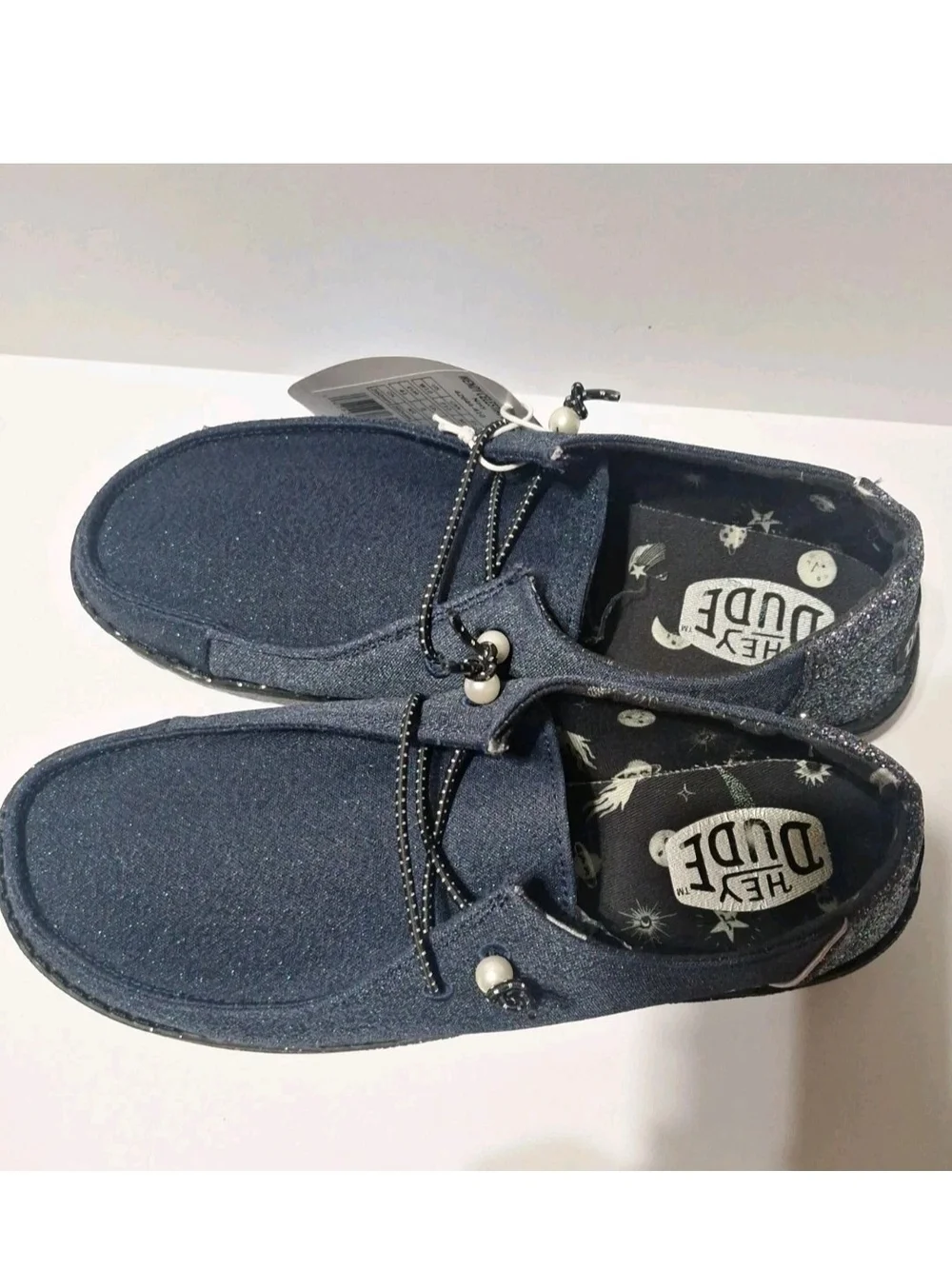 Hey Dude Navy Wendy Celestial Shine Glitter Women's Slip-On Shoe